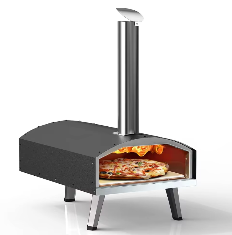 Four à Pizza Extérieur à Pellets | Pierre Réfractaire | Pizza Napolitaine Authentique | Bois de Chauffage