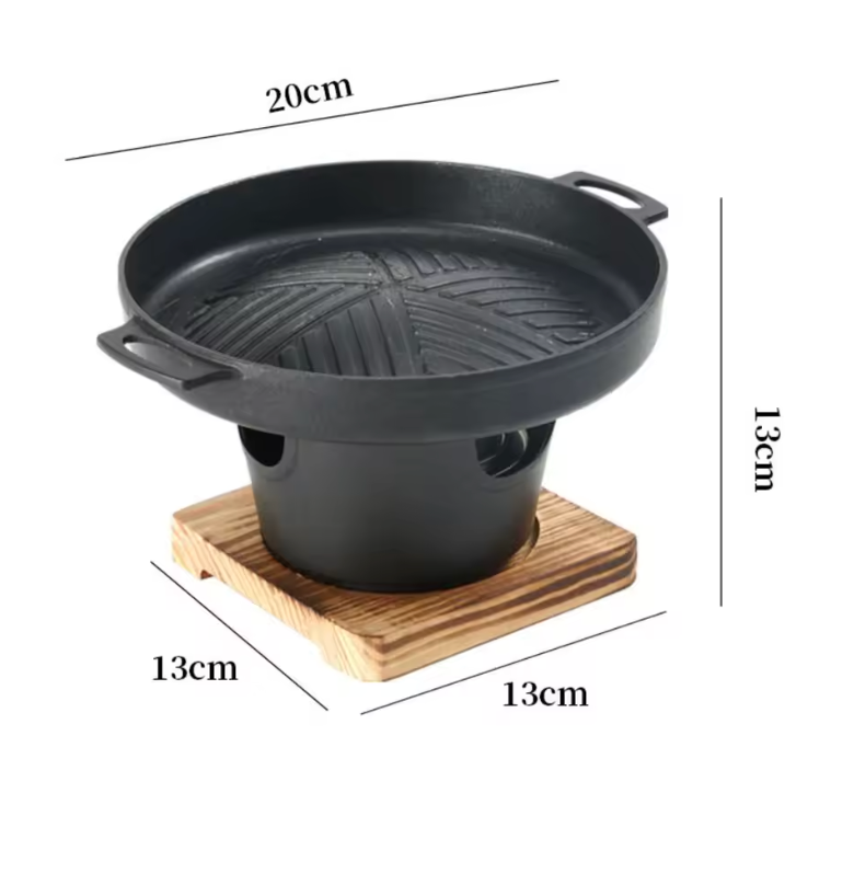 Mini Barbecue Coréen de Table 20cm | Korean BBQ Nomade | Fonte & Bois | Yakitori & Bulgogi