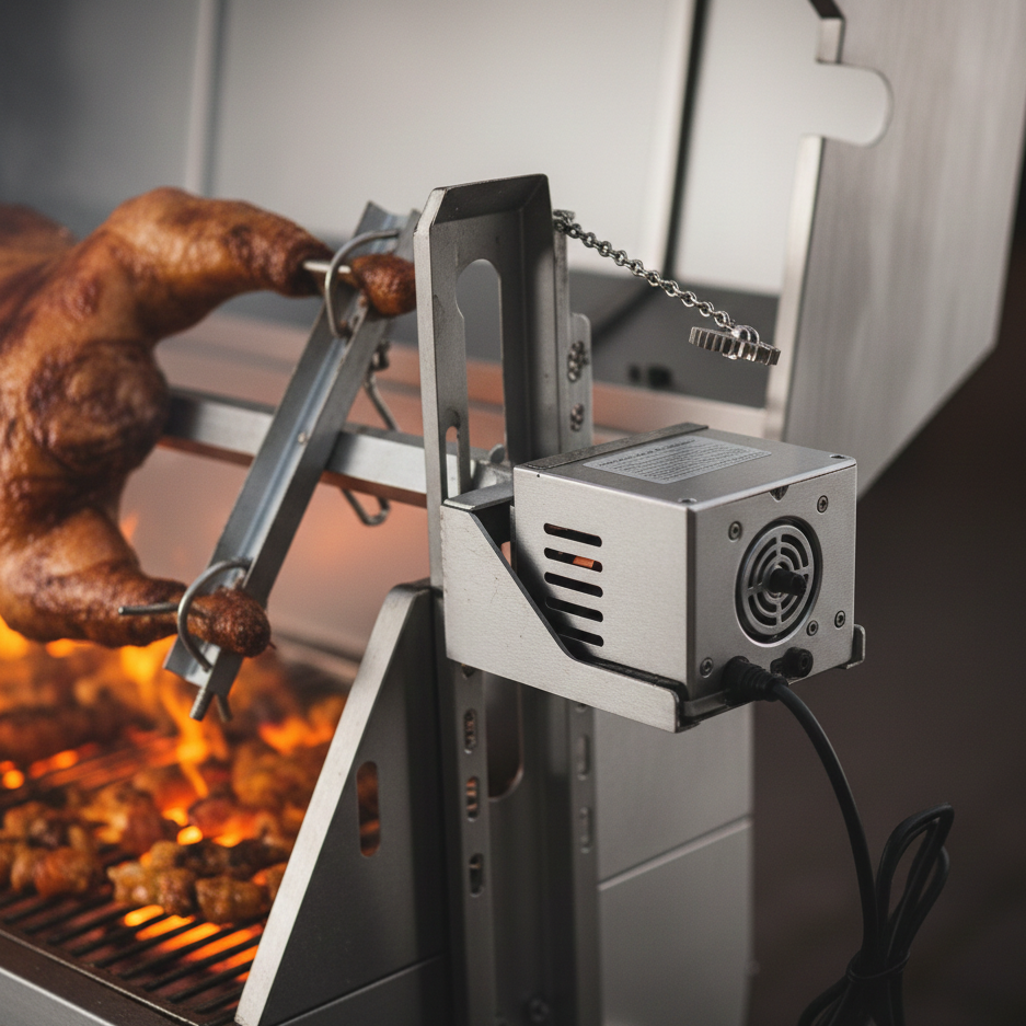 Barbecue Rôtissoire XXL au Charbon | Moteur Électrique 52W | Poulet Rôti & Agneau | Usage Professionnel