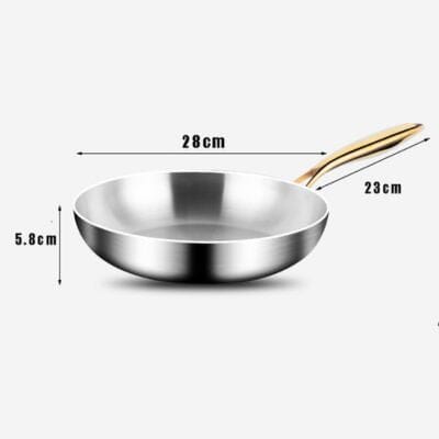 Lot de 3 Poêles Professionnelles Acier Inoxydable 316 | Compatible Induction & Gaz | 3 Tailles Complémentaires