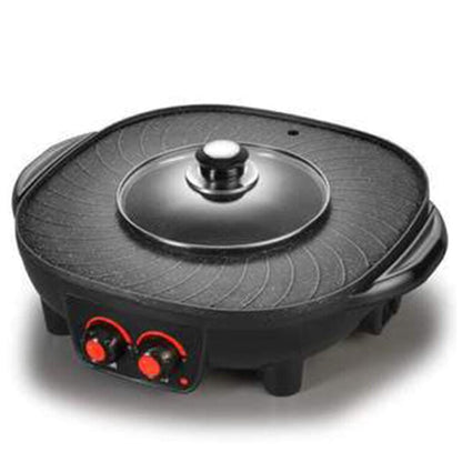 Station de Cuisson Ronde 2-en-1 | Gril & Fondue Coréenne | 1300W | Korean BBQ Authentique