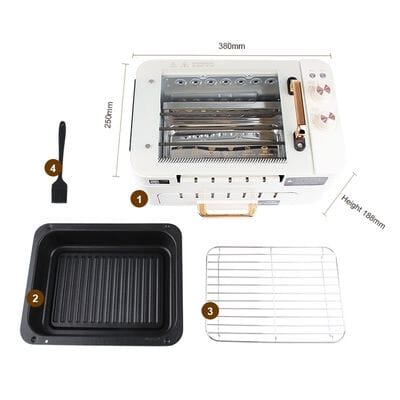 Barbecue Électrique Rotatif 1000W | Rôtissoire & Gril | Poulet Rôti Maison | Intérieur & Extérieur