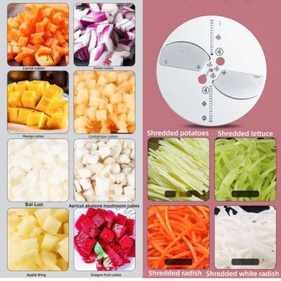 Découpe-Légumes Électrique Professionnel 250W | Julienne, Brunoise & Tranche | Tout Inox