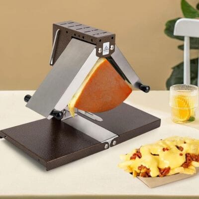 Appareil à Raclette & Fondue Électrique 2-en-1 | Fonte Émaillée | Raclette Traditionnelle & Fromage Fondu
