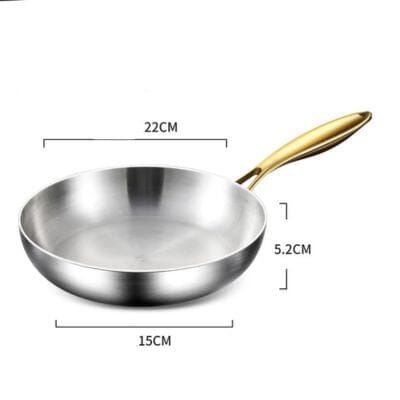 Lot de 3 Poêles Professionnelles Acier Inoxydable 316 | Compatible Induction & Gaz | 3 Tailles Complémentaires