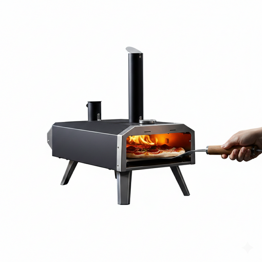 Four à Pizza Extérieur à Pellets | Pierre Réfractaire | Pizza Napolitaine Authentique | Bois de Chauffage