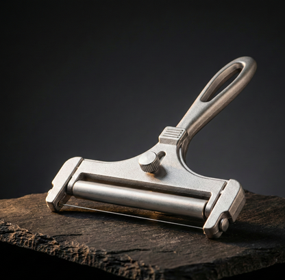 Coupe-Fromage à Fil Ajustable | Épaisseur Réglable | Fromages Tendres & Semi-Durs | Acier Inoxydable