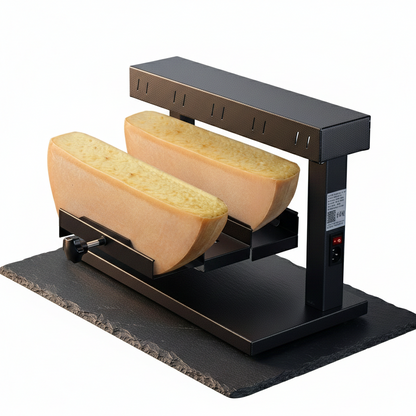 Rampe à Raclette Traditionnelle Double Demi-Meule | 650W | Fromage Fondu à la Flamme