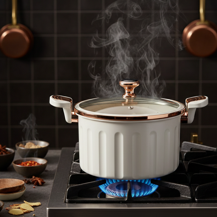 Cocotte Basse Pression Professionnelle 8L | Acier Inoxydable | Compatible Induction | 2 Coloris