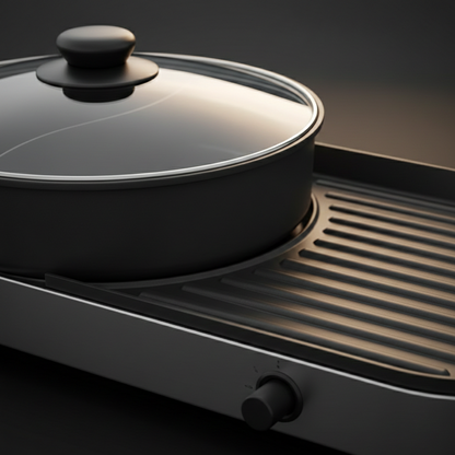 Station de Cuisson Duo 2-en-1 | Gril & Hot Pot Shabu-Shabu | 2200W | Korean BBQ de Table