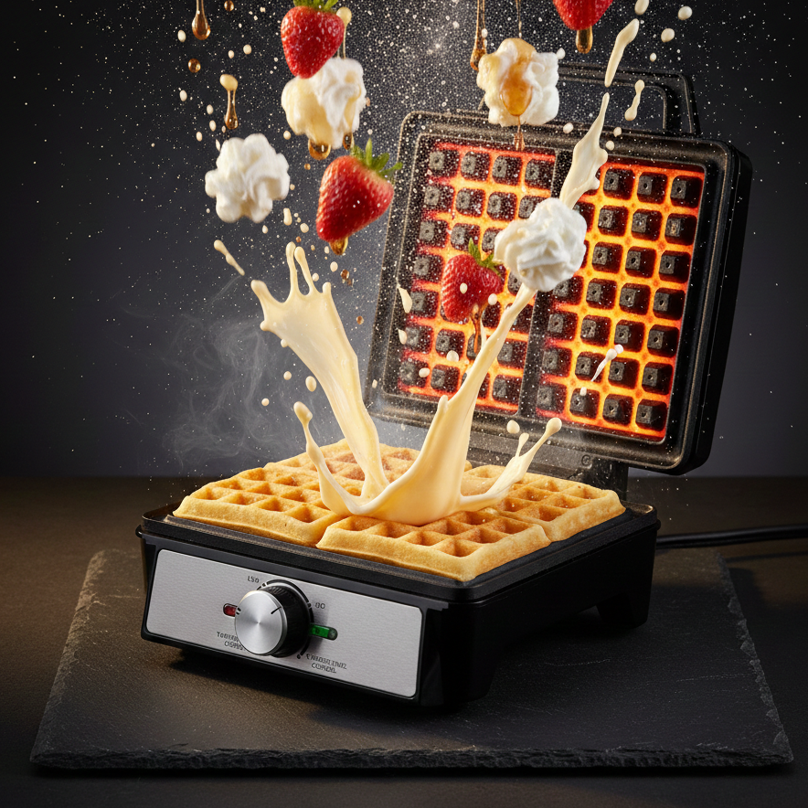 Gaufrier Électrique Professionnel Inox 1600W | Gaufres Belges & Liégeoises | Plaques Antiadhésives