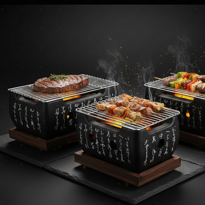 Barbecue Japonais Nomade | Charbon de Bois | Yakitori, Kushiyaki & Yakiniku | Style Shichirin