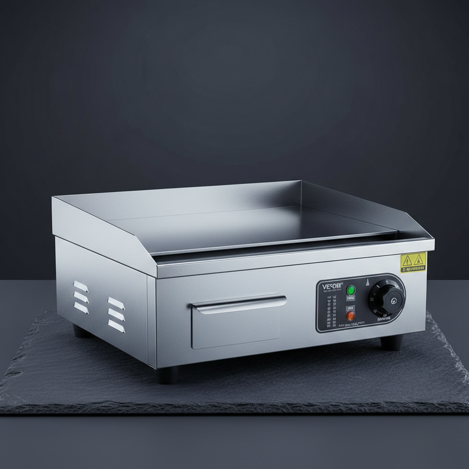 Plancha Électrique Professionnelle Inox | 2800W ou 2000W | Grande Surface de Cuisson | Intérieur & Extérieur