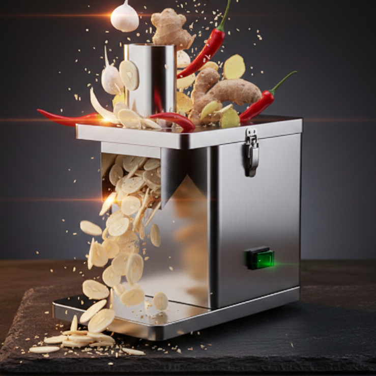 Découpe-Légumes Électrique Professionnel 250W | Julienne, Brunoise & Tranche | Tout Inox