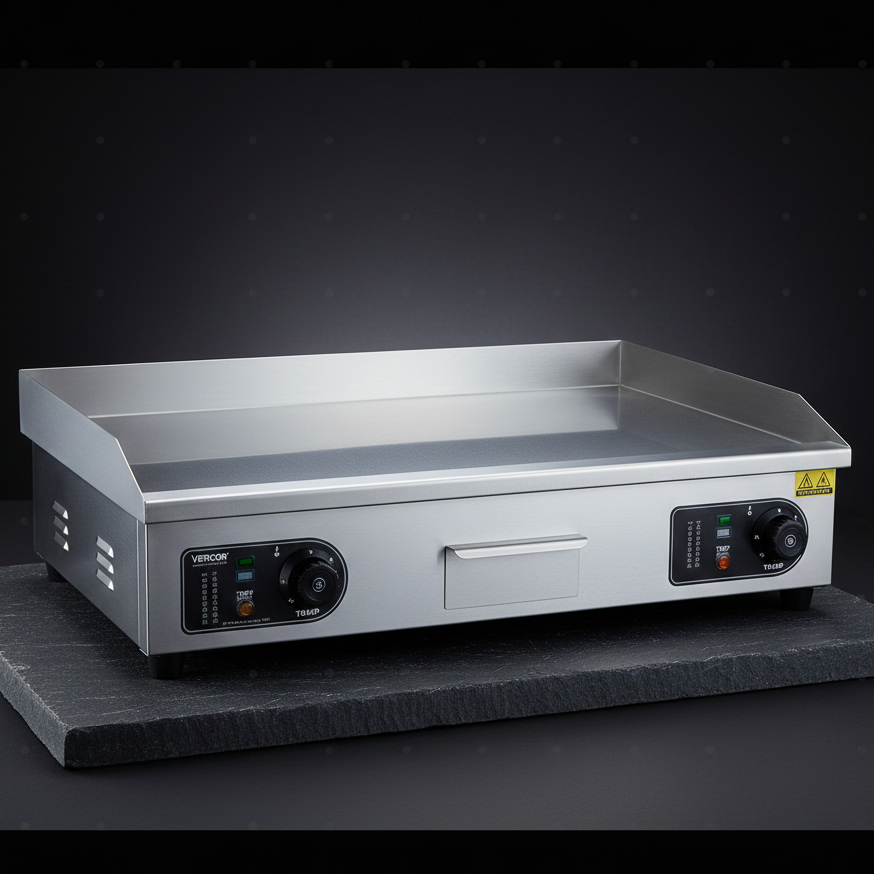 Plancha Électrique Professionnelle Inox | 2800W ou 2000W | Grande Surface de Cuisson | Intérieur & Extérieur