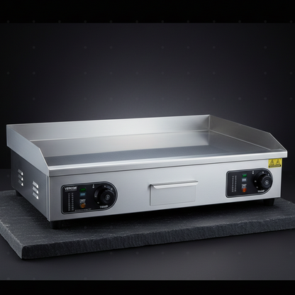 Plancha Électrique Professionnelle Inox | 2800W ou 2000W | Grande Surface de Cuisson | Intérieur & Extérieur