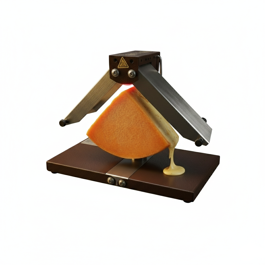 Appareil à Raclette & Fondue Électrique 2-en-1 | Fonte Émaillée | Raclette Traditionnelle & Fromage Fondu