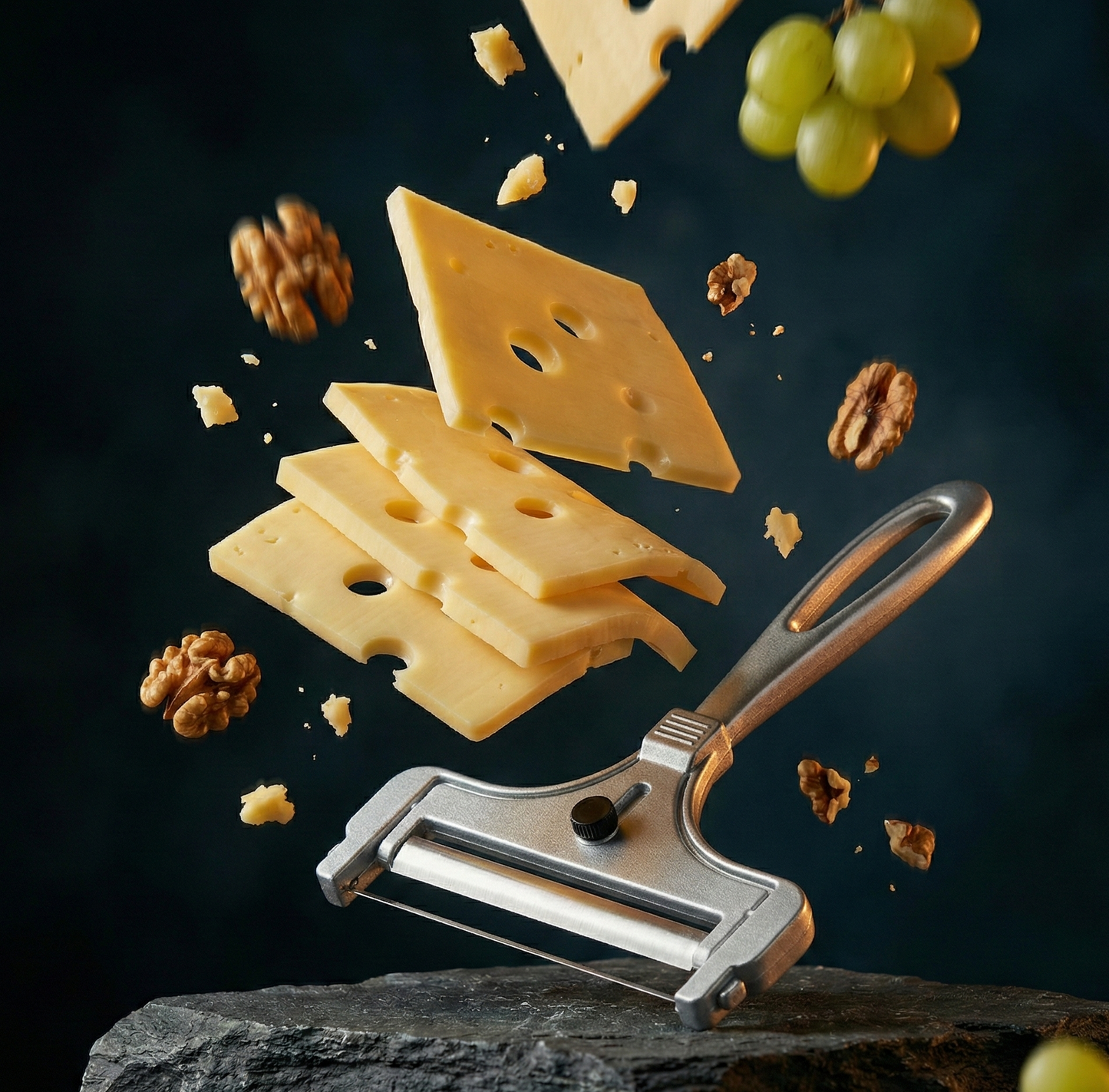 Coupe-Fromage à Fil Ajustable | Épaisseur Réglable | Fromages Tendres & Semi-Durs | Acier Inoxydable