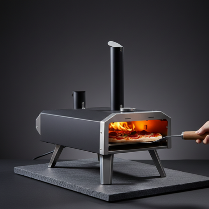 Four à Pizza Extérieur à Pellets | Pierre Réfractaire | Pizza Napolitaine Authentique | Bois de Chauffage