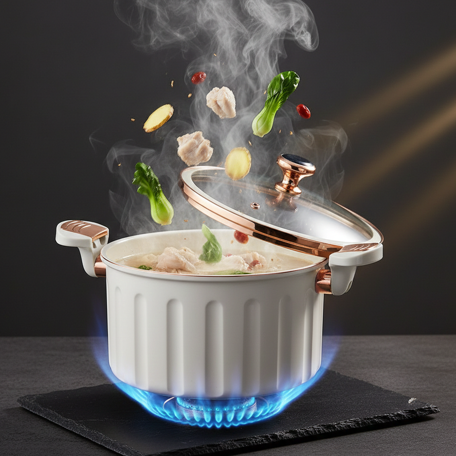 Cocotte Basse Pression Professionnelle 8L | Acier Inoxydable | Compatible Induction | 2 Coloris
