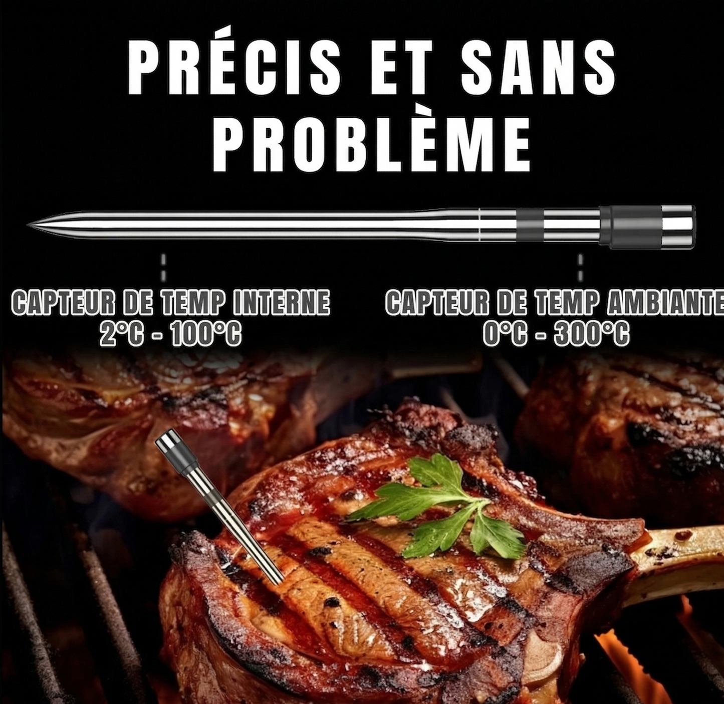 Thermomètre Intelligent Bluetooth BBQ | Application Smartphone | Sonde Sans Fil | Four & Gril