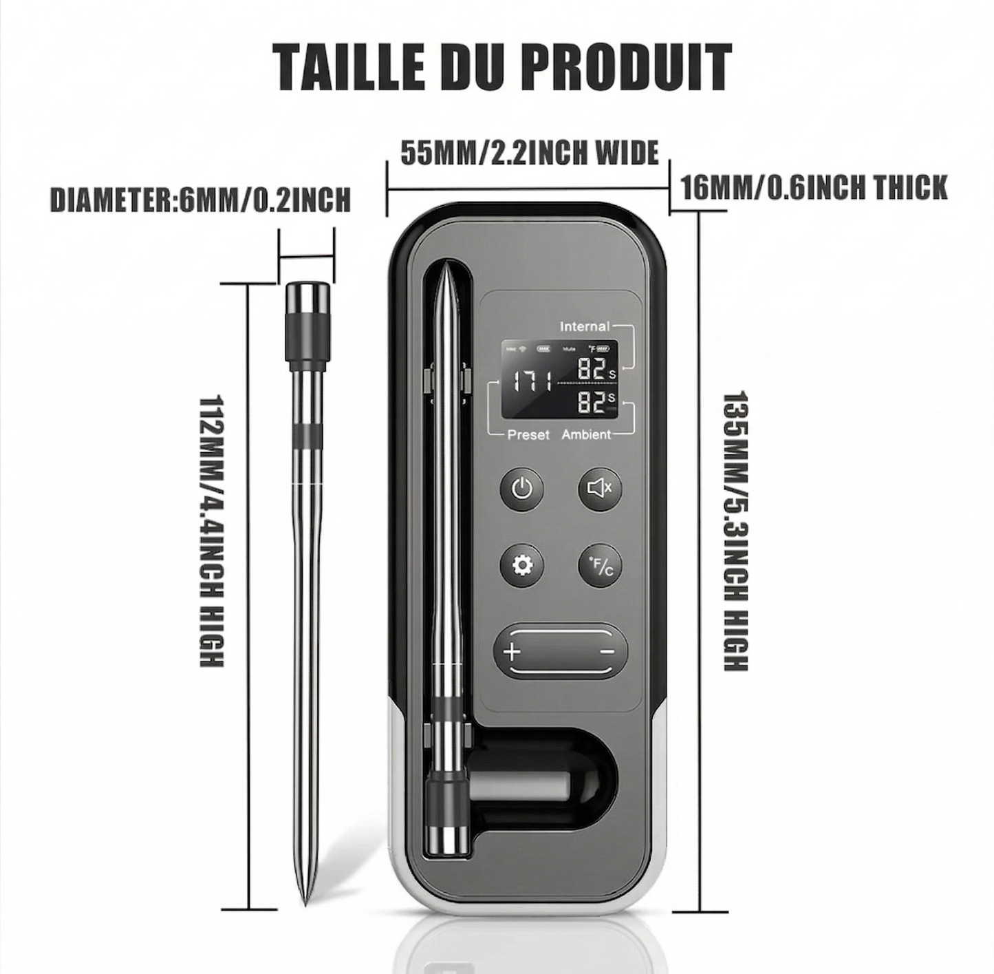 Thermomètre Intelligent Bluetooth BBQ | Application Smartphone | Sonde Sans Fil | Four & Gril