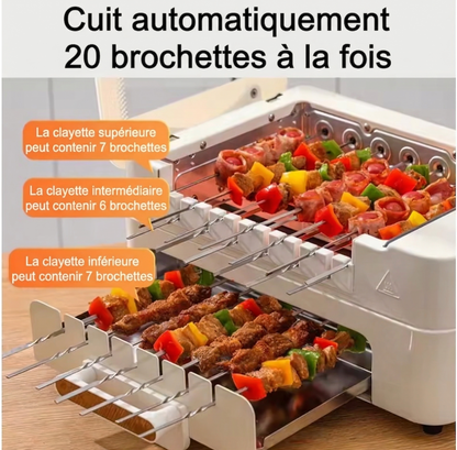 Barbecue Électrique Rotatif 1000W | Rôtissoire & Gril | Poulet Rôti Maison | Intérieur & Extérieur