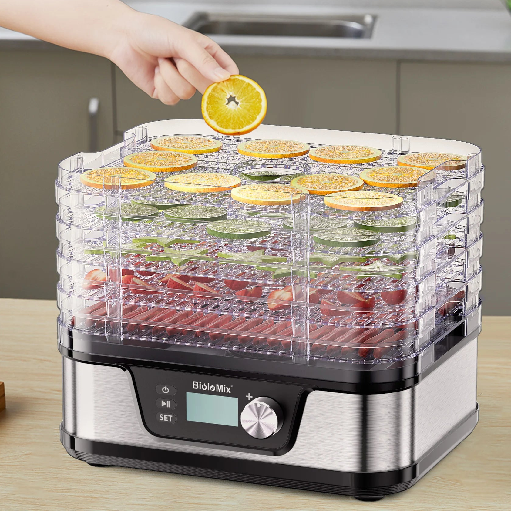 Déshydrateur alimentaire 5 plateaux minuterie numérique sans BPA Le Comptoir Culinaire