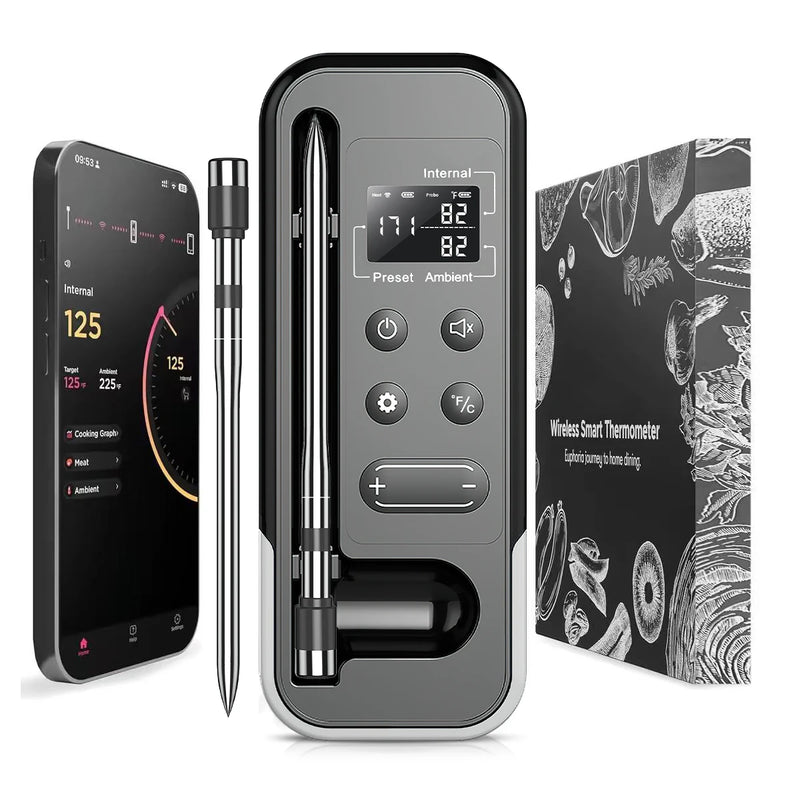 Thermomètre intelligent Bluetooth BBQ four gril application smartphone Le Comptoir Culinaire
