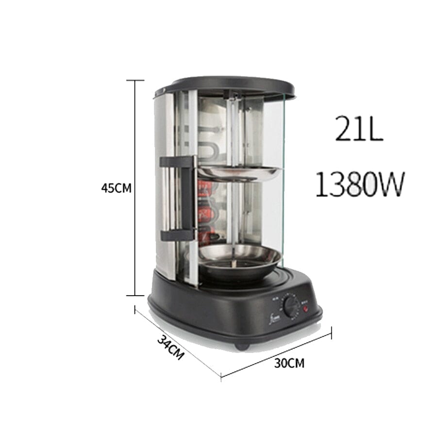 Rôtissoire Verticale 360° | Kebab, Shawarma & Grill | 21 Litres | Sans Fumée Excessive