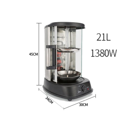 Rôtissoire Verticale 360° | Kebab, Shawarma & Grill | 21 Litres | Sans Fumée Excessive