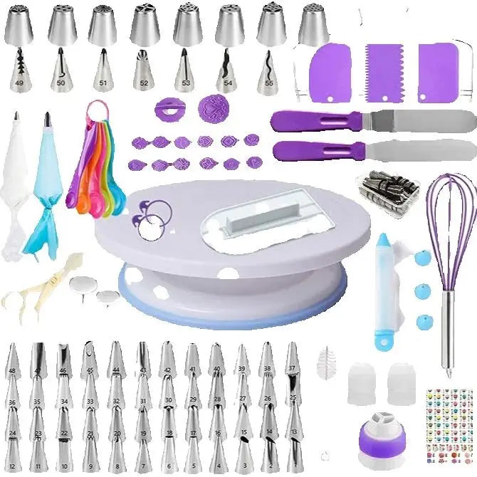 Kit pâtisserie professionnel 137 pièces inox plateau tournant douilles Le Comptoir Culinaire
