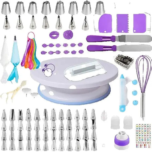 Kit pâtisserie professionnel 137 pièces inox plateau tournant douilles Le Comptoir Culinaire