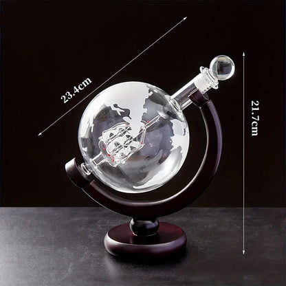Coffret carafe globe cristal 900ml 2 verres support bois Le Comptoir Culinaire