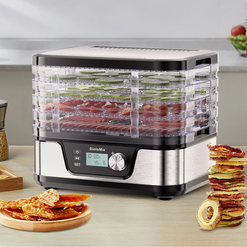 Déshydrateur alimentaire 5 plateaux minuterie numérique sans BPA Le Comptoir Culinaire