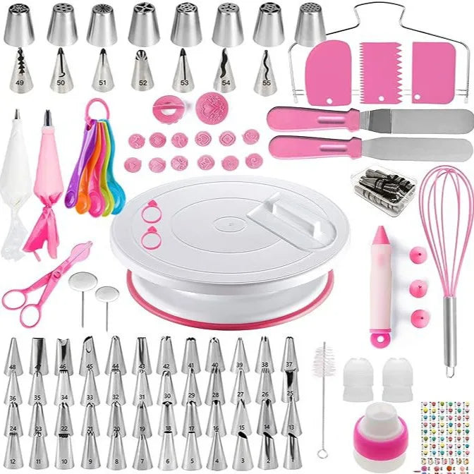 Kit pâtisserie professionnel 137 pièces inox plateau tournant douilles Le Comptoir Culinaire