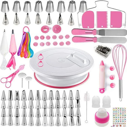 Kit pâtisserie professionnel 137 pièces inox plateau tournant douilles Le Comptoir Culinaire