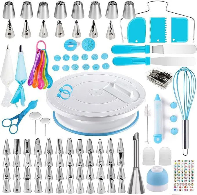 Kit pâtisserie professionnel 137 pièces inox plateau tournant douilles Le Comptoir Culinaire