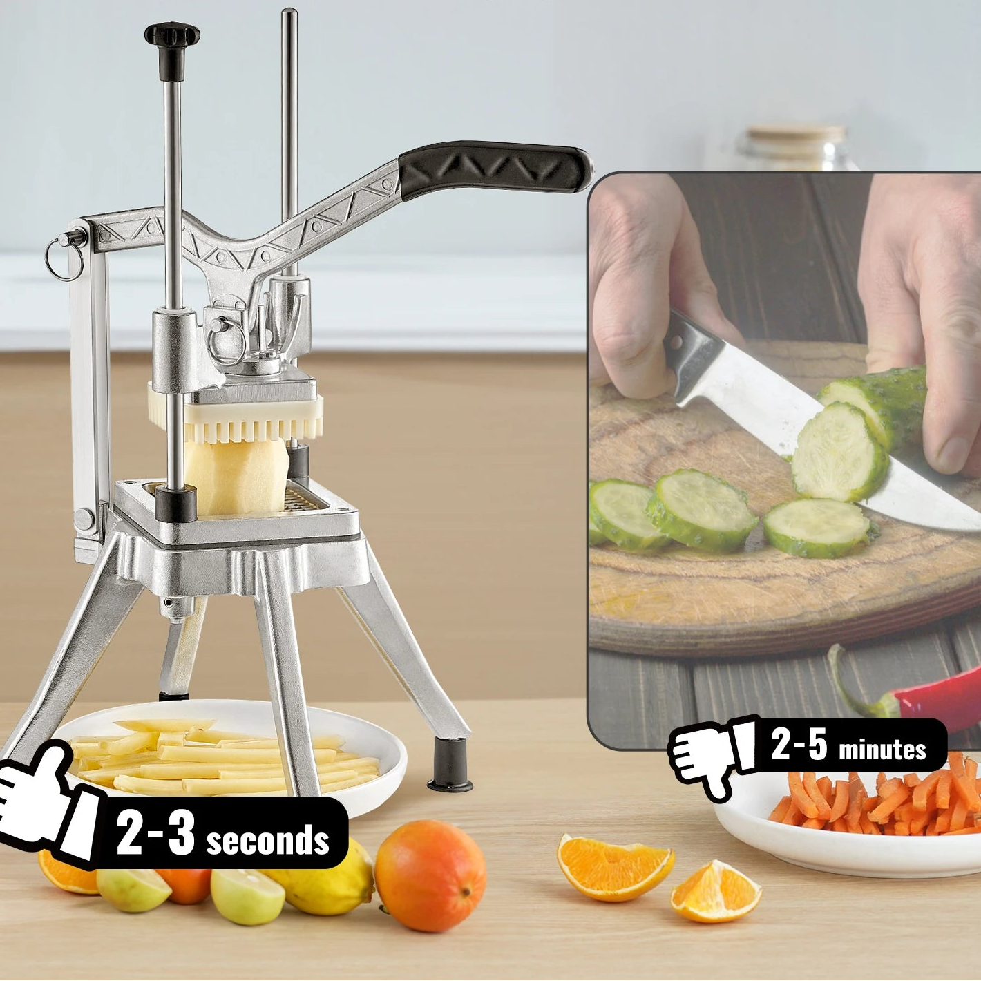 Coupe-frite professionnel inox 4 lames interchangeables Le Comptoir Culinaire