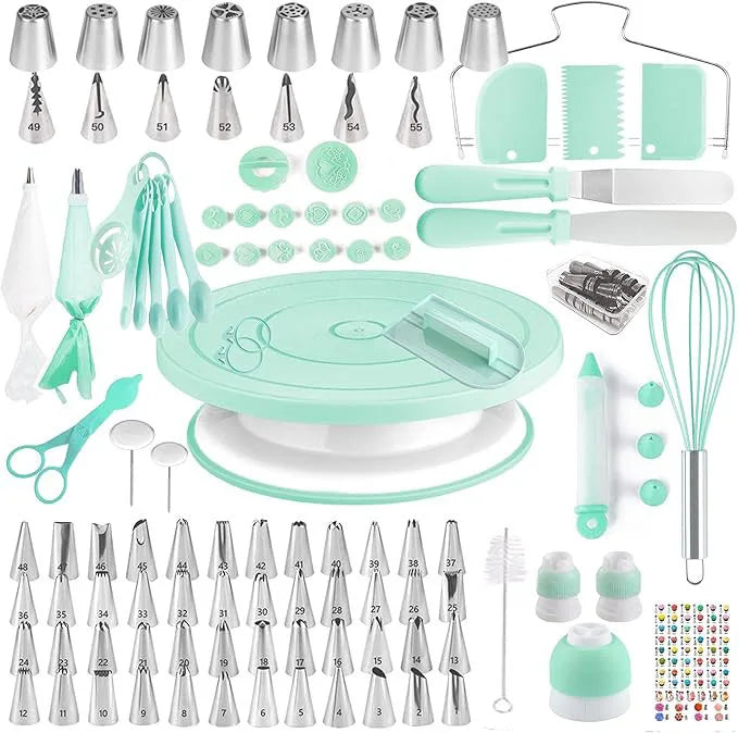 Kit pâtisserie professionnel 137 pièces inox plateau tournant douilles Le Comptoir Culinaire