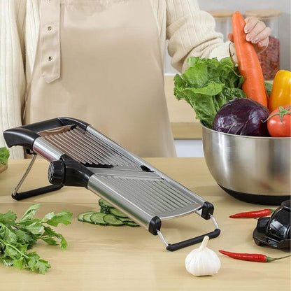 Mandoline Professionnelle Japonaise | 5 Lames | Julienne, Tranches & Chips | Acier Inoxydable
