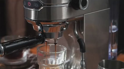 Machine à Expresso Inox 20 Bar | Système Thermobloc | Expresso, Cappuccino & Latte | Ultra-Compacte 12cm
